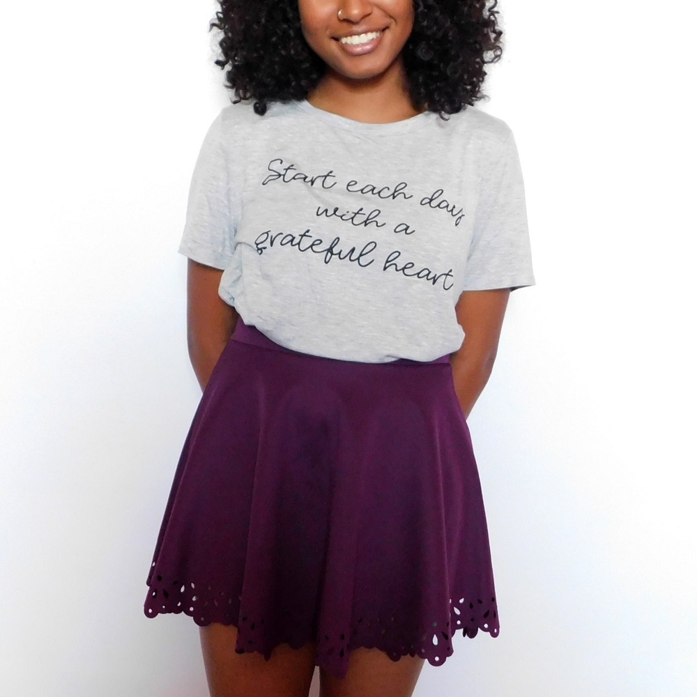 Purple Skater Skirt with Detailing